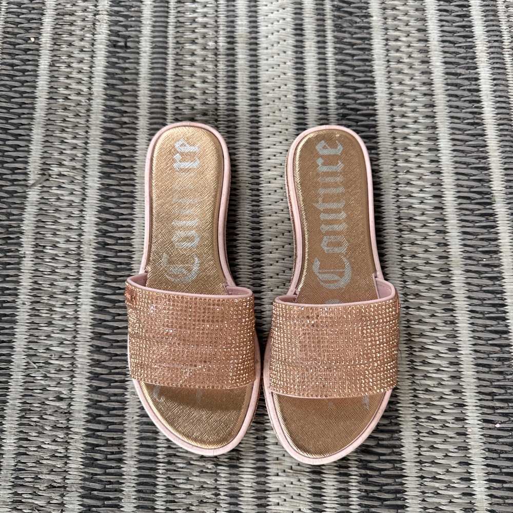 Juicy Couture Sparkling Rose Gold Sandals